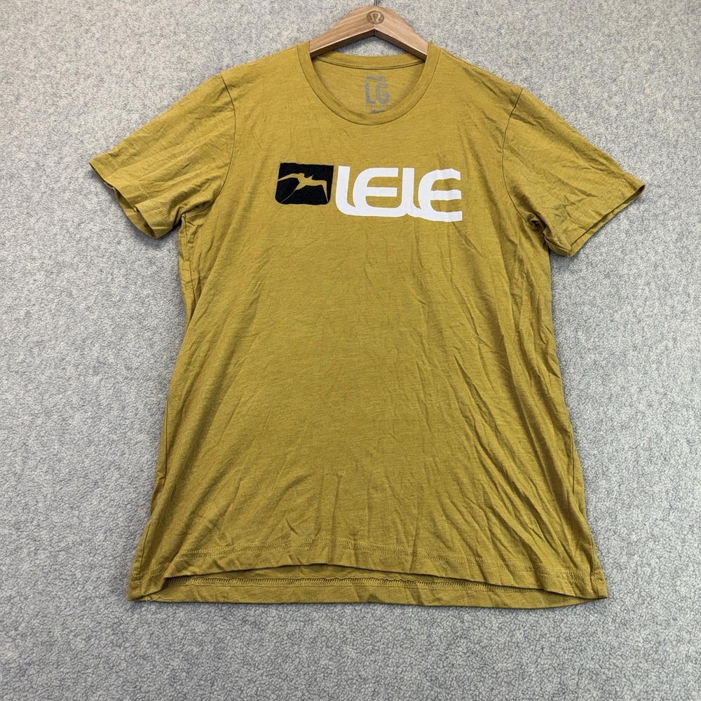 Lele Men's Large Mustard Yellow Logo Graphic Short Sleeve T-Shirt Hawaii